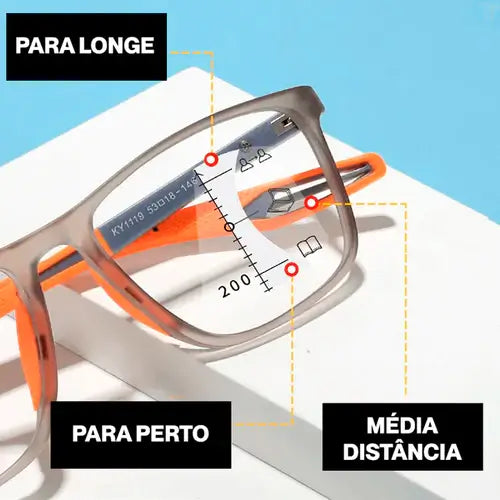 (Pague 3, Leve 5 Unidades) Óculos Ultra Focal com Grau Adaptável Unissex | Armação Flexy